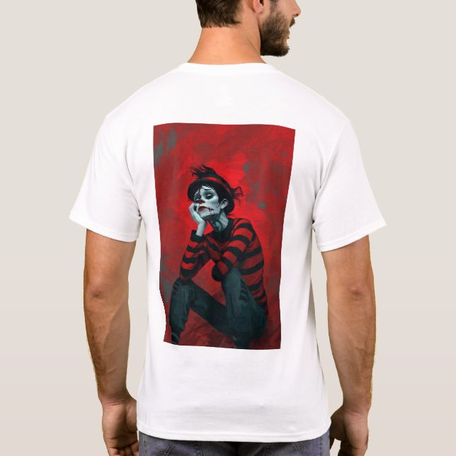 Mime Art Stil T-Shirt (Baksida)