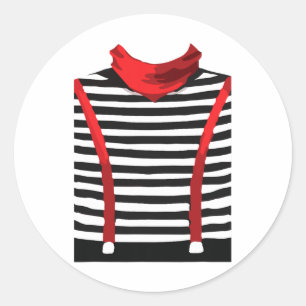 Mime Artist Performer Arts Halloween Costume Cospl Runt Klistermärke