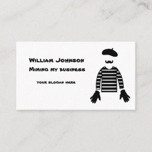 Mime Pantomime Miming My Business Affärskort Visitkort