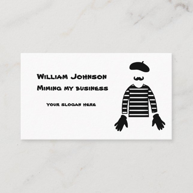 Mime Pantomime Miming My Business Affärskort Visitkort (Framsida)