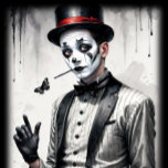 Mime, Poster<br><div class="desc">Bilden och illustrationen Mime, Pen och bläck. AI-assisterad och adobe-avslutat, röd, svart och vit modern konst stil, högkontrastkonst. Poster, skriv ut på beställningshjälpmedel av alla slag. Pierrot, sjuklig clown, konsthugg. Den här designen kan enkelt personlig med en fras, ett tecken eller ett meddelande.</div>