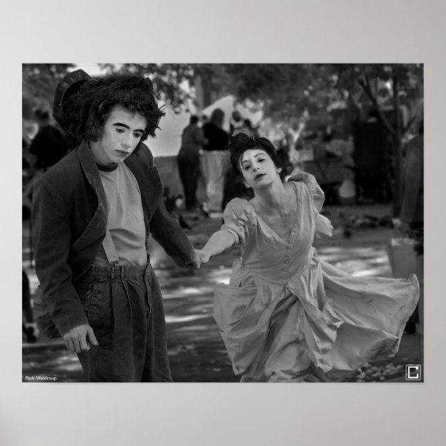 "Mimes in the Plaza" Poster av Rick Waldroup (Framsidan)