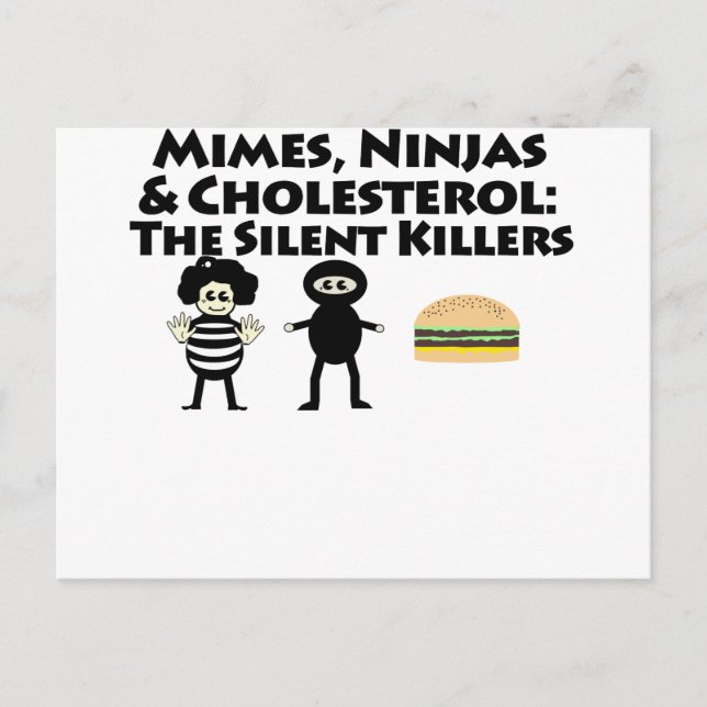 Mimes, Nijas & Cholesterol Vykort (Framsida)