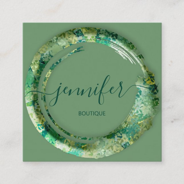 Mimetic Camouflage Abstrakt Mode Woodland Fyrkantigt Visitkort (Framsida)