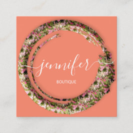 Mimetisk kamouflage Militär Mode Coral Rosa Fyrkantigt Visitkort