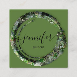 Mimetisk kamouflage Militär Mode Grönt Fyrkantigt Visitkort