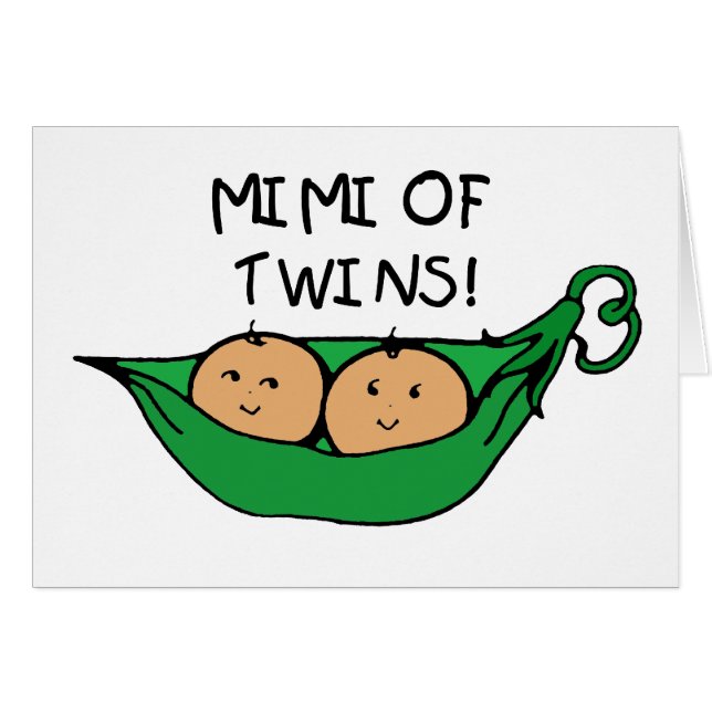 Mimi av den tvilling- poden hälsningskort (Framsidan Horizontal)