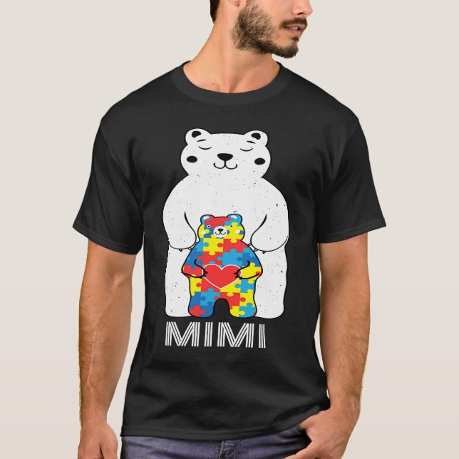Mimi Bear Autism Awareness T Shirt (Framsida)