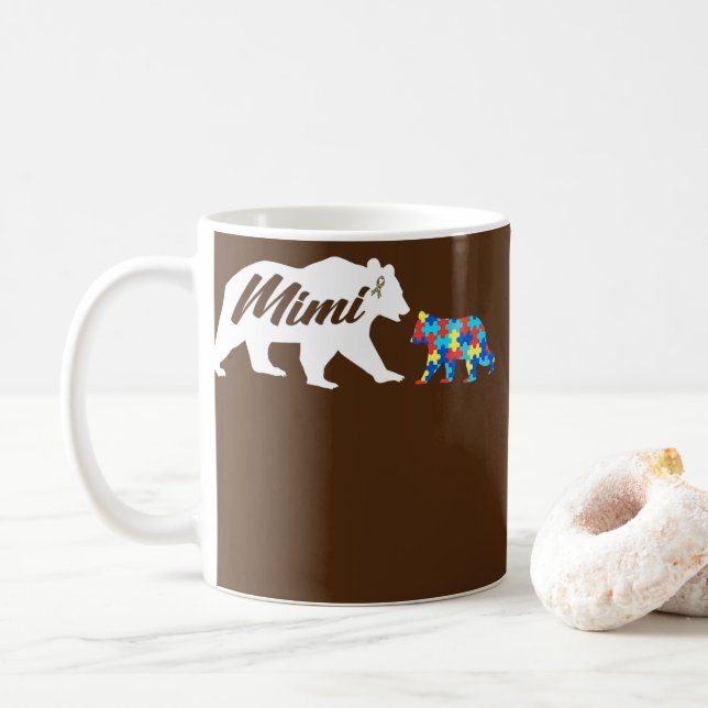 Mimi Bear Autistic Autism Awareness Autism Mamma  Kaffemugg (Med munk)