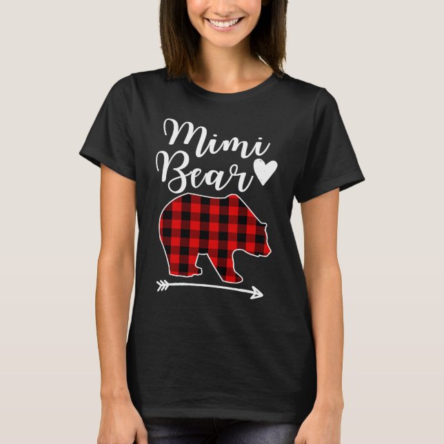 MIMI Bear Black & Red Play Bear Grandma T Shirt (Framsida)