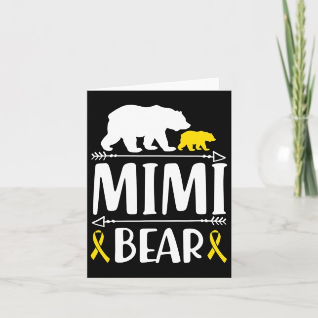 Mimi Bear Children Cancer Awareness Gift Mamma Kort (Framsida)