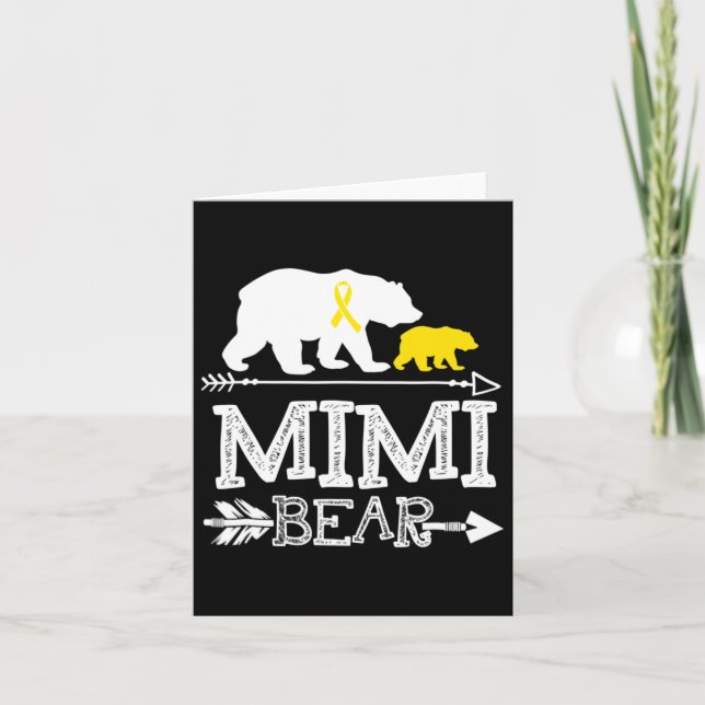 Mimi Bear Children Cancer Awareness Mimi of a Krig Kort (Framsida)
