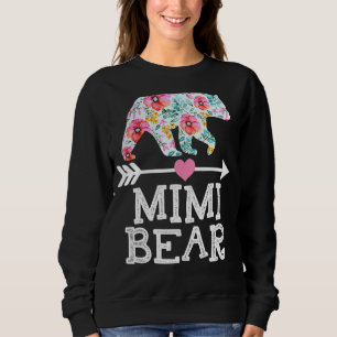 Mimi Bear Mamma Grandma Blommigt Lycklig Mors dag T Shirt
