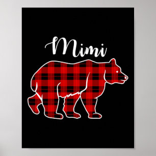 Mimi Bear Red Play-juldräkten Matching Fam Poster