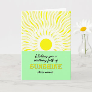 Mimi Birthday Bright Sunshine Card Kort