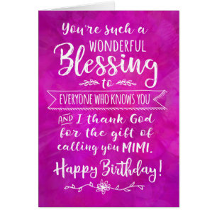 Mimi Birthday, du är en välsignelse Hälsningskort