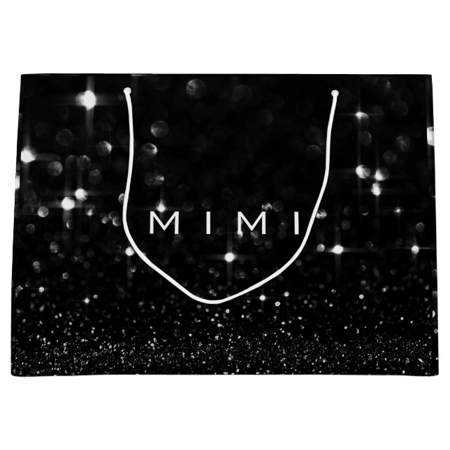 Mimi Black White Glitter Favor Spark (Framsidan)