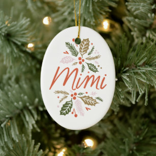 Mimi Bright Holly-julfotopateriskt prydnadsföremål Julgransprydnad Keramik
