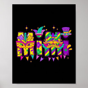 Mimi Bundle Mardi Gras Lycklig Mardi Gras Familj Poster