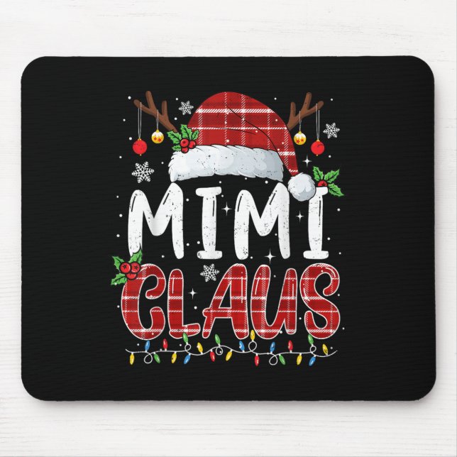 Mimi Claus Christmas Lights Pajama Family Matching Musmatta (Framsidan)