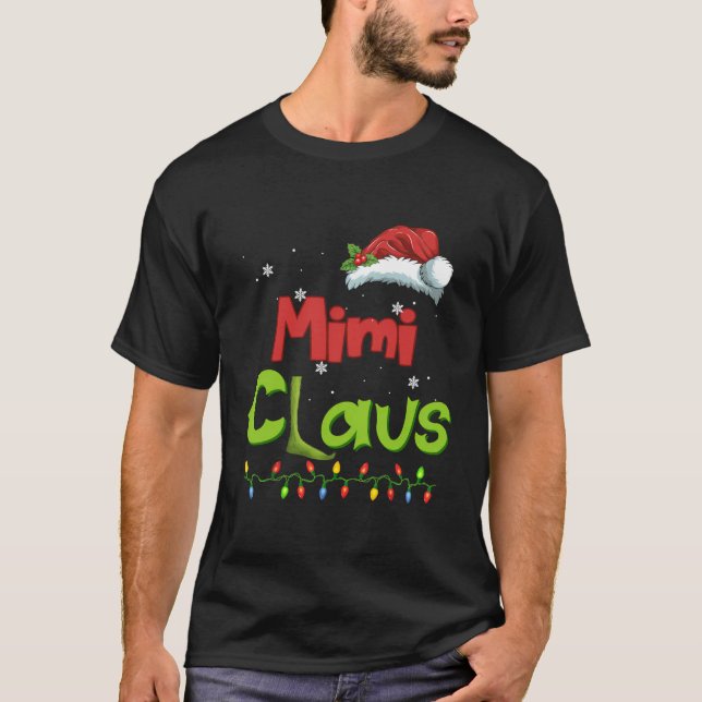 Mimi Claus Funny Family Santa Pajamas jul Gi T Shirt (Framsida)