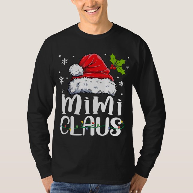 Mimi Claus jul jul Pajama-familjen som matchar Jul T Shirt (Framsida)