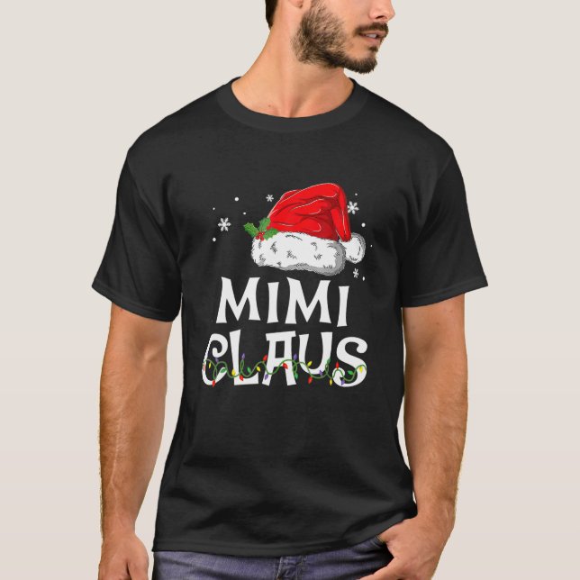 Mimi Claus jul jul Pajama-familjen som matchar Jul T Shirt (Framsida)