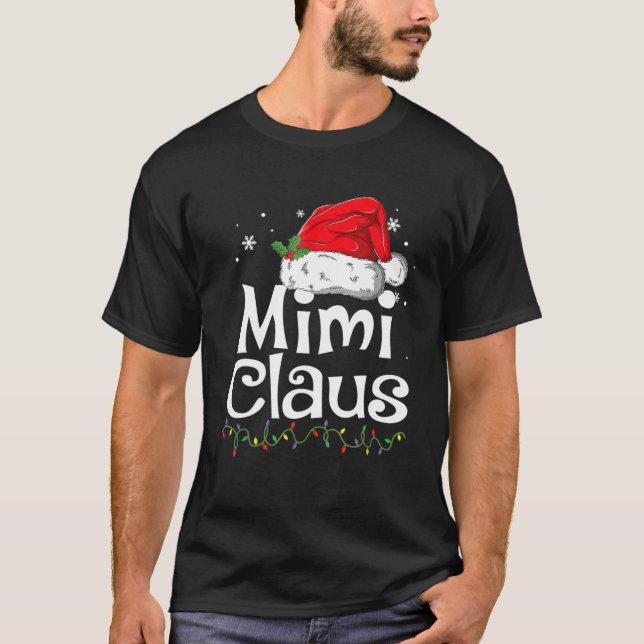 Mimi Claus jul jul Pajama-familjen som matchar Jul T Shirt (Framsida)