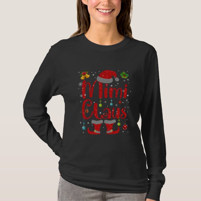 Mimi Claus jul-matchningsfamiljen för Jultomten T Shirt (Framsida)