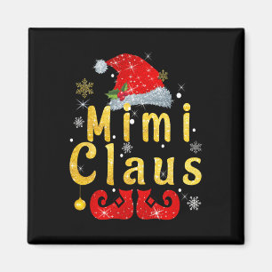 Mimi Claus jul Santa Hat Matching Famiy Paja Magnet