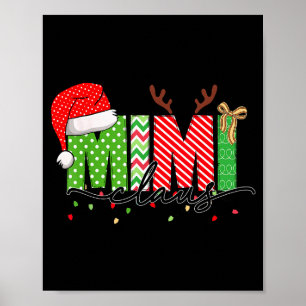 Mimi Claus julbelysning pyjamas familj matchande Poster