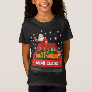 Mimi Claus Red Lastbil Santa Reindeer Elf jul T Shirt