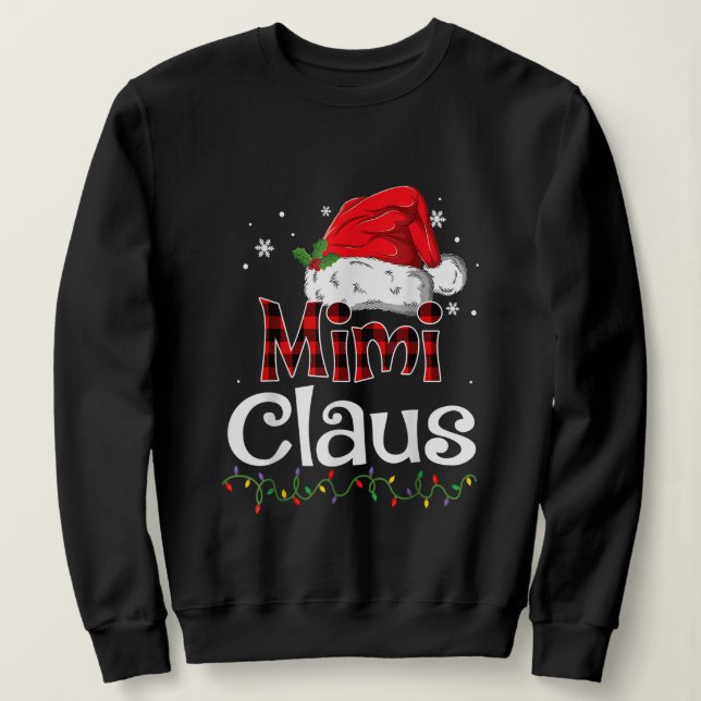Mimi Claus Santa Hat Buffalo Play Red jul P T Shirt (Design framsida)