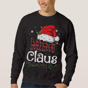 Mimi Claus Santa Hat Red Play Buffalo jul P Lång Ärmad Tröja