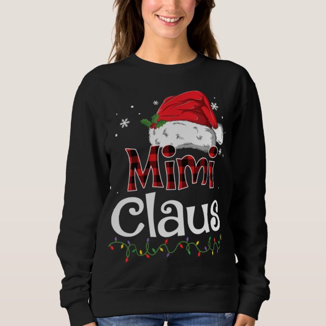 Mimi Claus Santa Hat Red Play Buffalo jul P T Shirt (Framsida)
