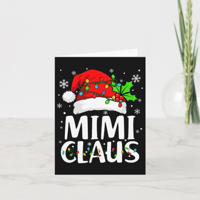Mimi Claus Shirt jul Ljus Pajama Family Morsa Kort (Framsida)
