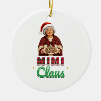 Mimi Claus Tartan Jul Mormor Ornament