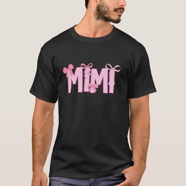Mimi Coquette Bow Rosa Aesthetic Mor's Day Mimi T Shirt (Framsida)