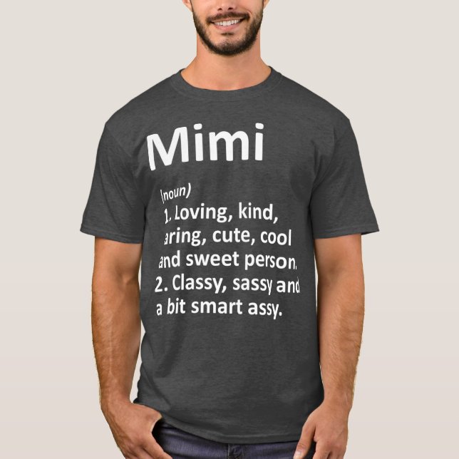 MIMI Definition Personlig Namn Funny Birthday T Shirt (Framsida)