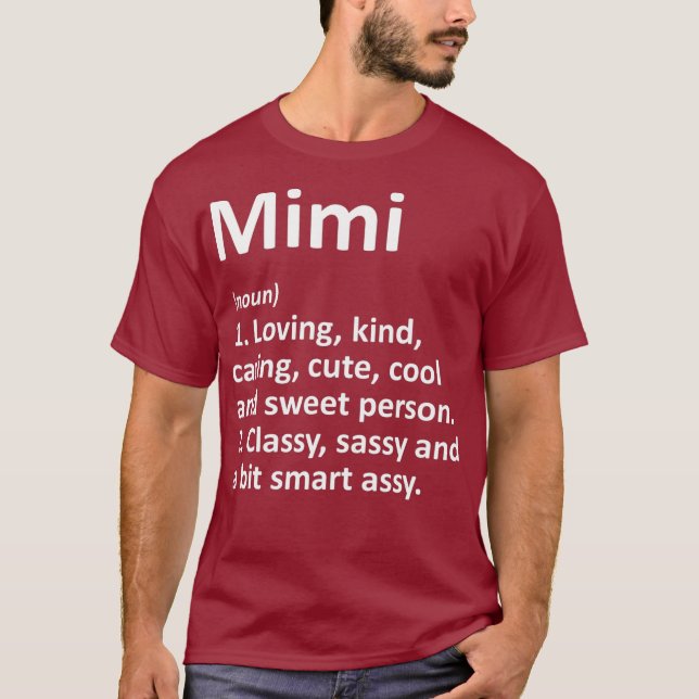 MIMI Definition Personlig Namn Funny Birthday T Shirt (Framsida)