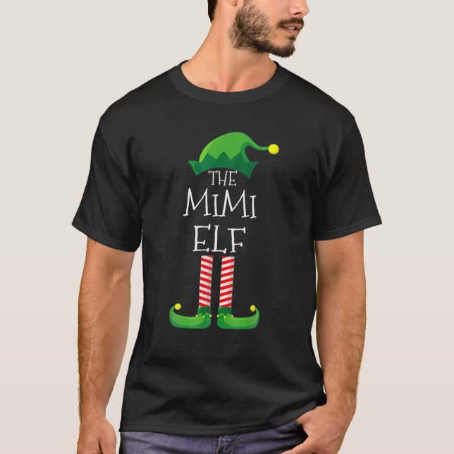 Mimi Elf-familjens matchningsgrupp jul T Shirt (Framsida)