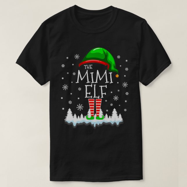 Mimi Elf-julfamiljen som matchar Costume Pjs T Shirt (Design framsida)