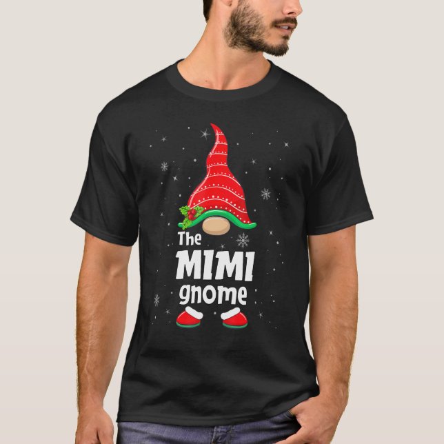 Mimi Gnome Matching Family Group Christmas Party P T Shirt (Framsida)
