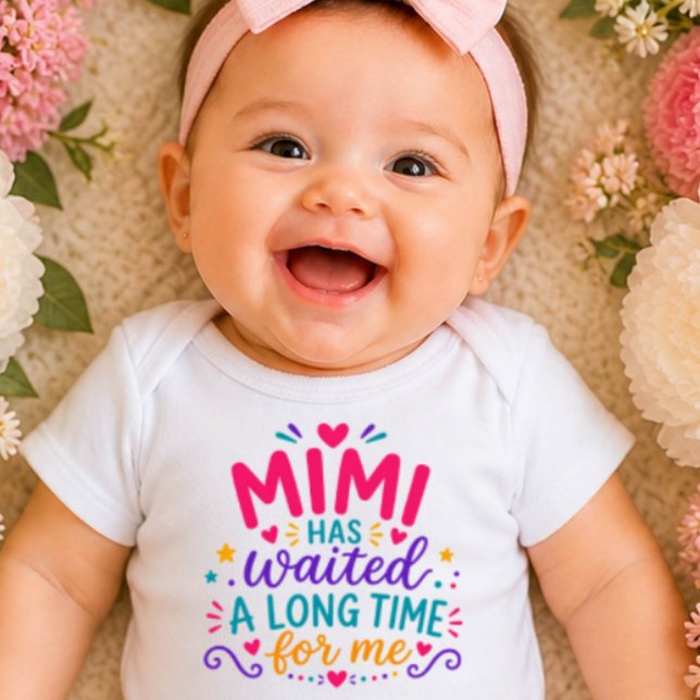 Mimi har väntat färgglada barn bodysuit t shirt (Skapare uppladdad)