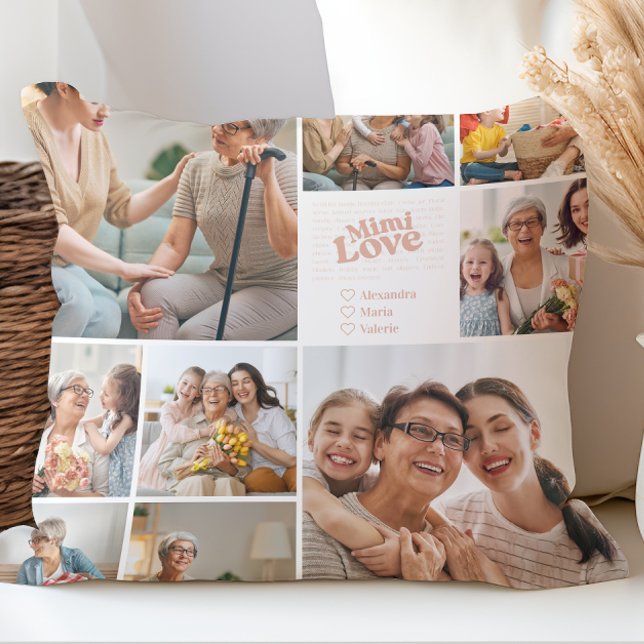 Mimi Kärlek Poetic Photo Collage Kudde (Skapare uppladdad)