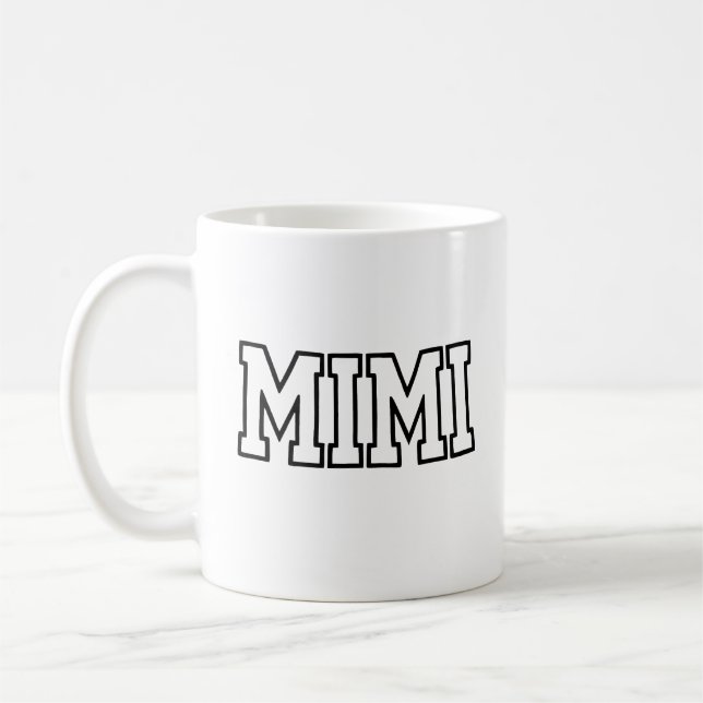 Mimi Name Typography Design Kaffemugg (Vänster)