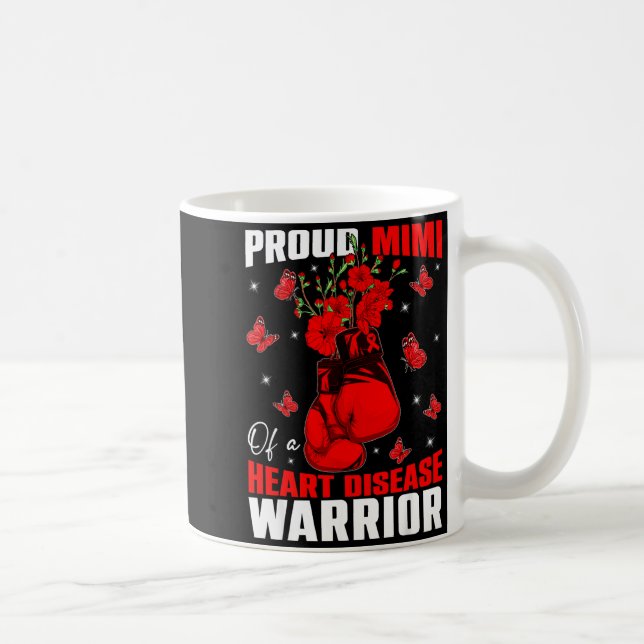 Mimi Of A Heart Warrior Heart Disease Awareness Bo Kaffemugg (Höger)