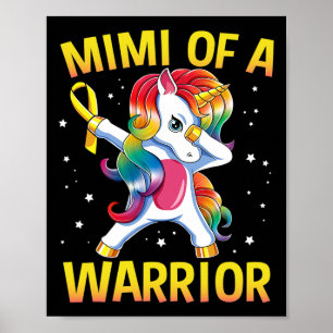 Mimi of a Warrior Child Cancer Awareness Unico Poster
