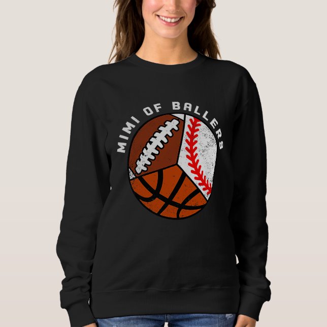 Mimi Of Ballers Baseball Basketball Football Mimi T Shirt (Framsida)