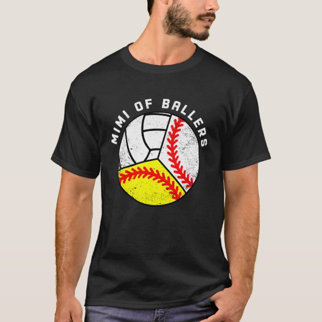 Mimi Of Ballers Baseball Softball Volleyball Mimi T Shirt (Framsida)